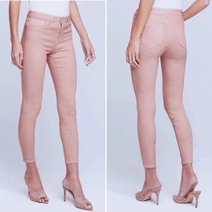 L’agence Margot Coated Jeans High Rise in Dusty Pink Sz 25 MSRP $275
